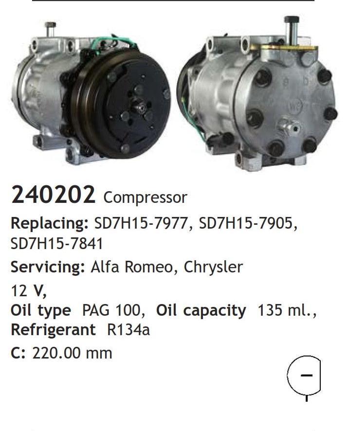 	240202 Compressor  Alfa Romeo Chrysler 	